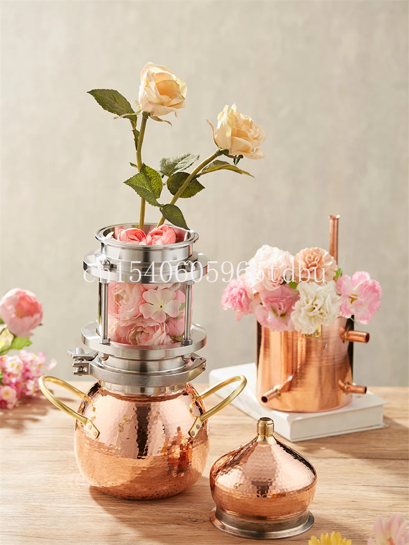 For Pure Dew Distillator Household Small Distillation Pot Retro Pure Red Copper Brandy Distilled Wine