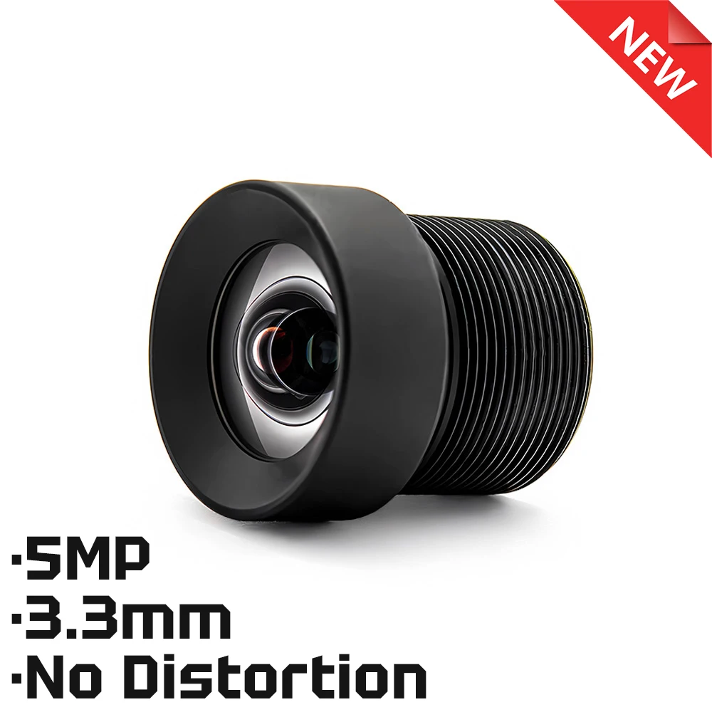 

Camera Lens CCTV HD 5MP 3.3mm No Distortion Lens Aperture F2.2 Format 1/2.8" With 650nm Filter For Surveillance Security Camera