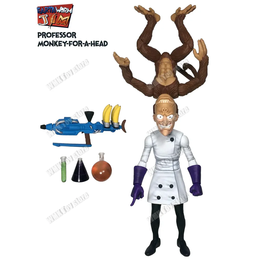 In Stock PDNA Earthworm Jim Wave 1 Professor Monkey For A Head Action Figure Jim Psy-Crow Bob The Killer Figures Model Toys