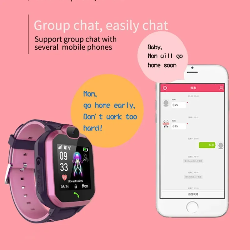 Kids Smart Watch Cute Sport Touch Screen Smartwatch For Children SOS GPS Call LBS Tracker Location Sim Card Camera Voice Chat R7