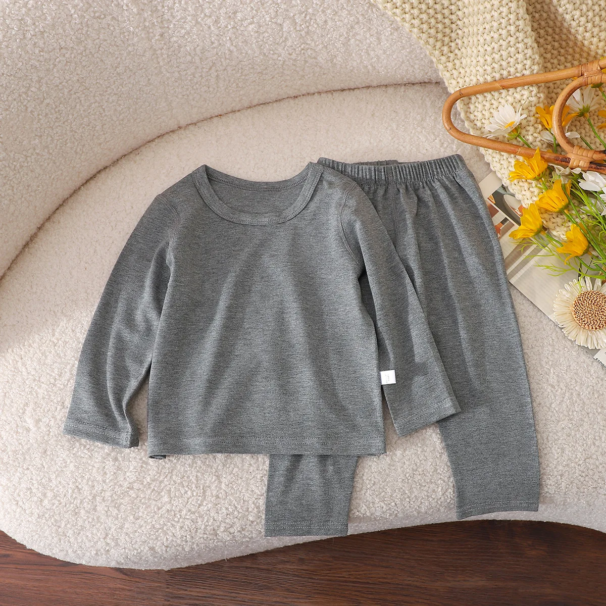 0-8Y Warm Underwear Suit for Children Kid's Pajamas Kids Underwear   Child's Fall Clothes Boys Girls Pajamas
