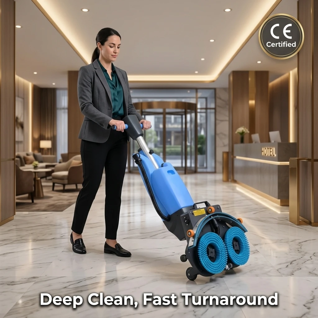 Laite T1 New Walk-Behind Office Cleaning Machine Electrical Cordless Orbital Dual-brushes Floor Scrubber
