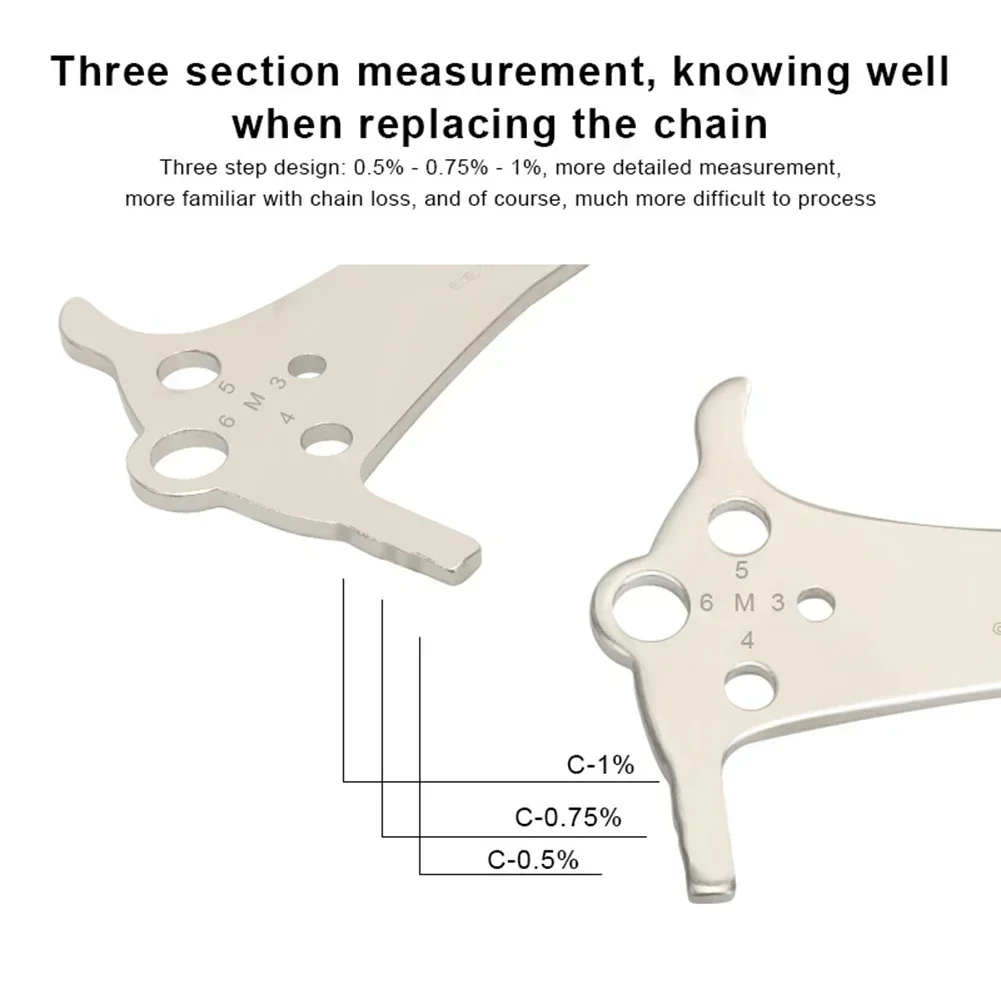 Bike Repair Tool Chain Checke Ruler Cycling Replacement Indicator Silver Stainless Steel High Quality For Bicycle