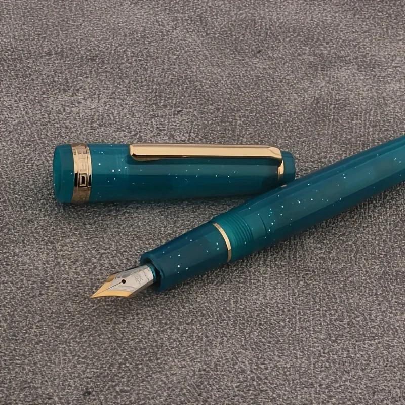 1 Stück Jinhao 82 Kunststoff-Füllfederhalter, transparent, pfauenblau, EF/F/M/BEND NIB für Schreibwaren und Bürobedarf für Studenten