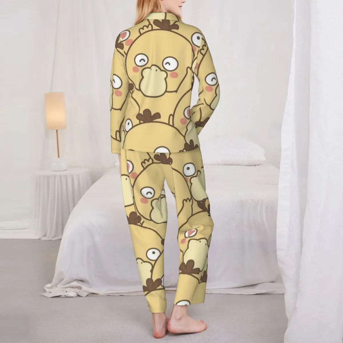 Psyduck Women's Pajamas Set 2 Piece Set For Women Casual Long sleeve Suit