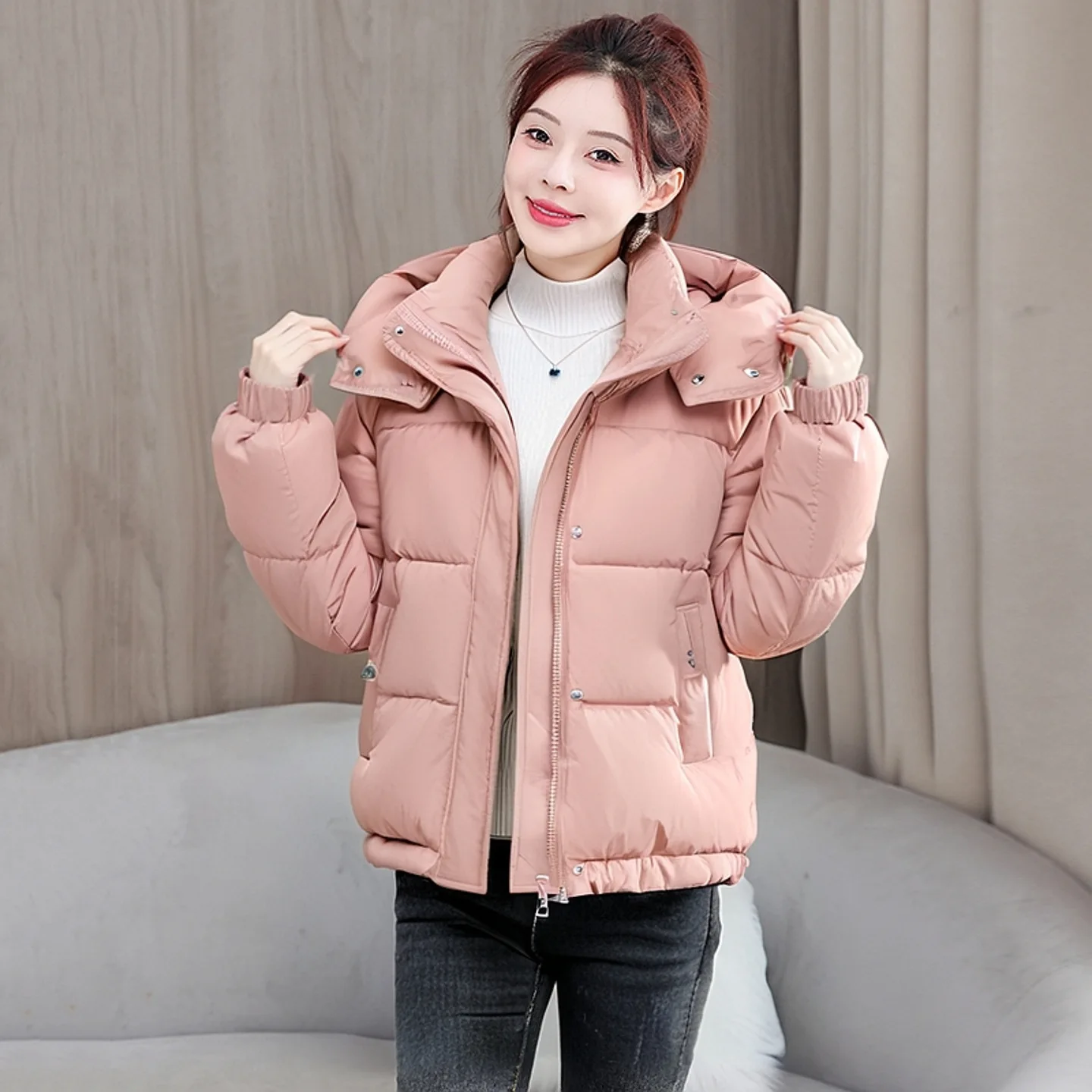 

Женские теплые парки-пуховики, женская повседневная хлопковая стеганая куртка с длинными рукавами и капюшоном, зимняя одежда, пальто, верхняя одежда, новинка 2025, зимняя куртка