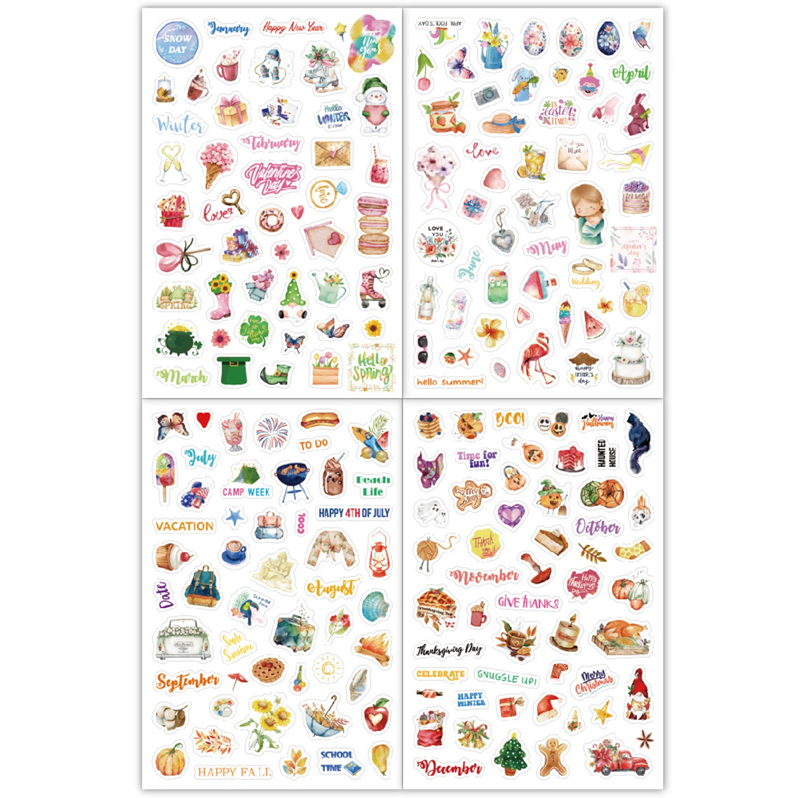 Planner Stickers Creative Monthly Seasonal Markers for Students Teachers Office Work Time Management Waterproof Paper Decals