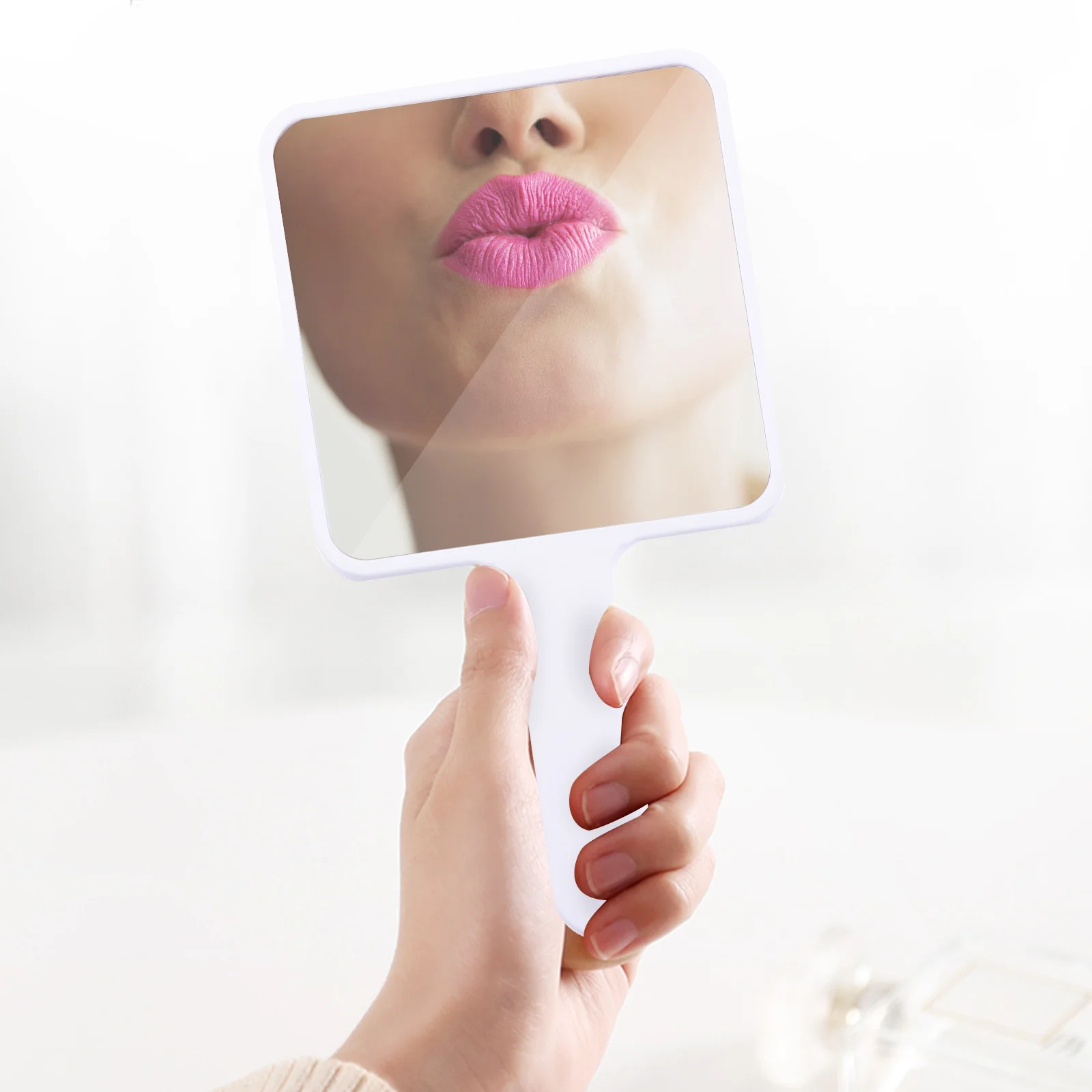 

Portable Makeup Mirror Hand Small Handheld Mirrors with Handle Travel ABS