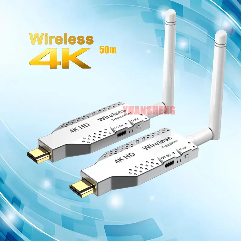 

4K Wireless Transmitter Receiver for HDMI 1080P Video Wireless Extender for Camera Laptop PC To TV Projector Meeting Share