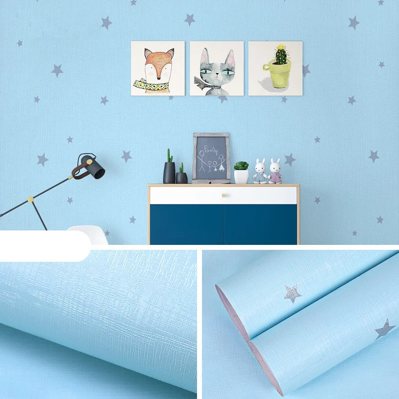 Colorful Star Wallpaper Childrens Bedroom Decor Self Adhesive PVC Furniture Wallpaper Kids Baby Boy Girl Room Mural Cartoon Star