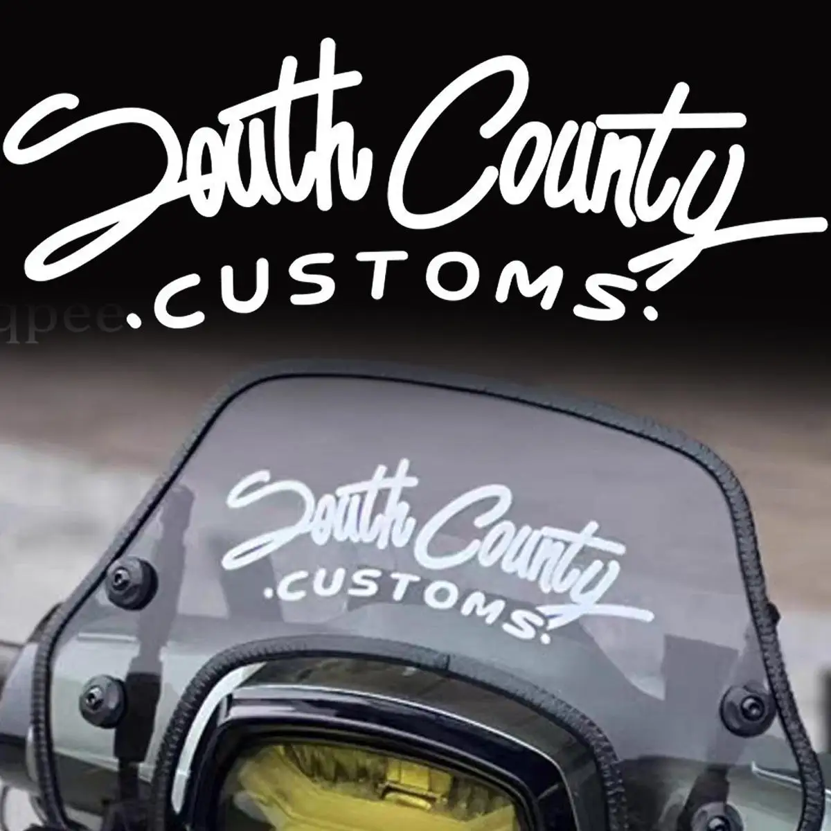 

Виниловая светоотражающая наклейка с текстом Южного округа, мотоцикл, скутер, переднее лобовое стекло, топливный бак, гоночные наклейки, аксессуары для декора