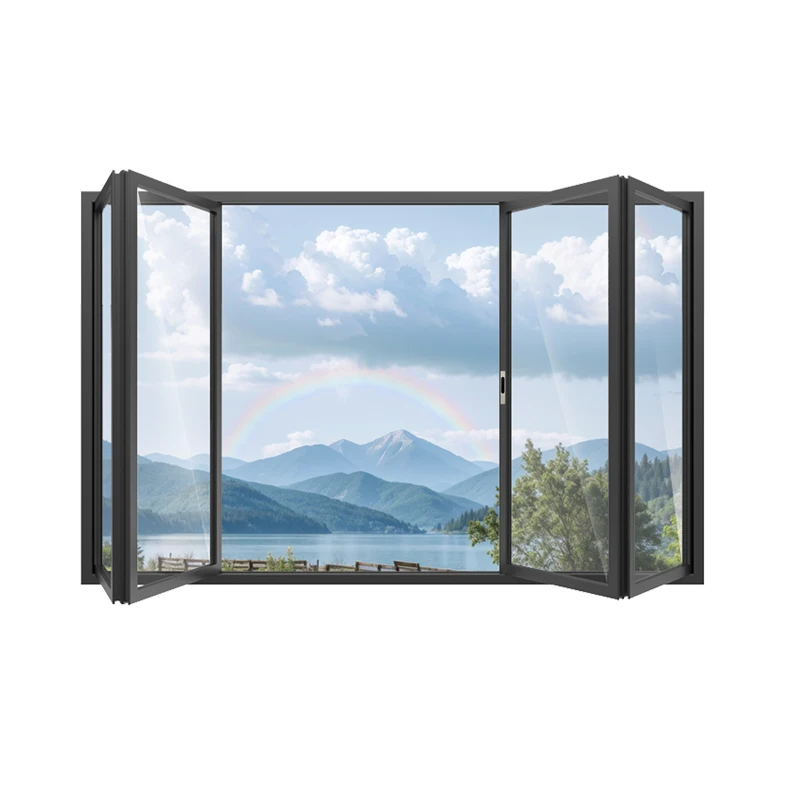 Durable Portable Aluminum Folding Window for RV & Mobile Home Modern Style Horizontal Opening Louver Curtained for Hotels Villas