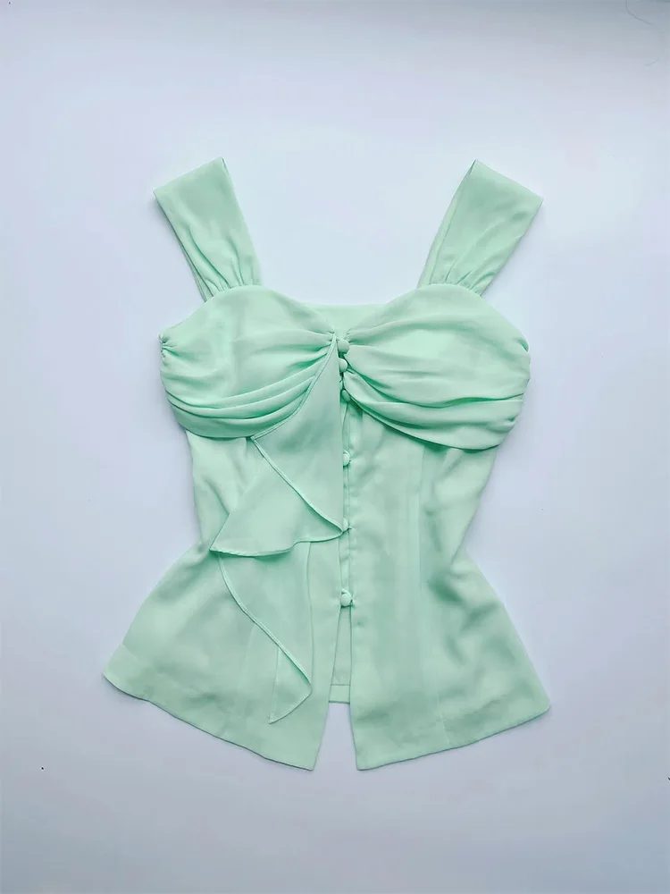 

Summer Original Sli een Svel Strap Vest Vintage Beautiful Top 2025 New Arrival Women's Tank Top Cotton Blend