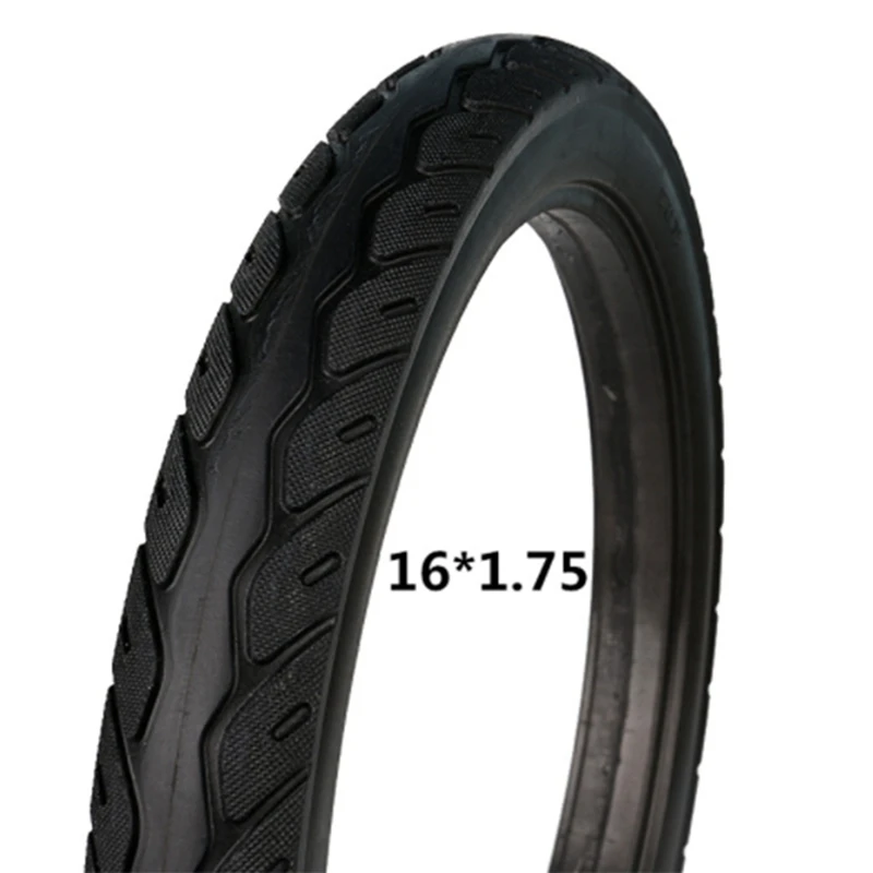 2PCS 16 Inch 16 X 1.75 Explosion-Proof Tires 16 X 1.75 Black Rubber Non-Slip Tires Cycling Tyre