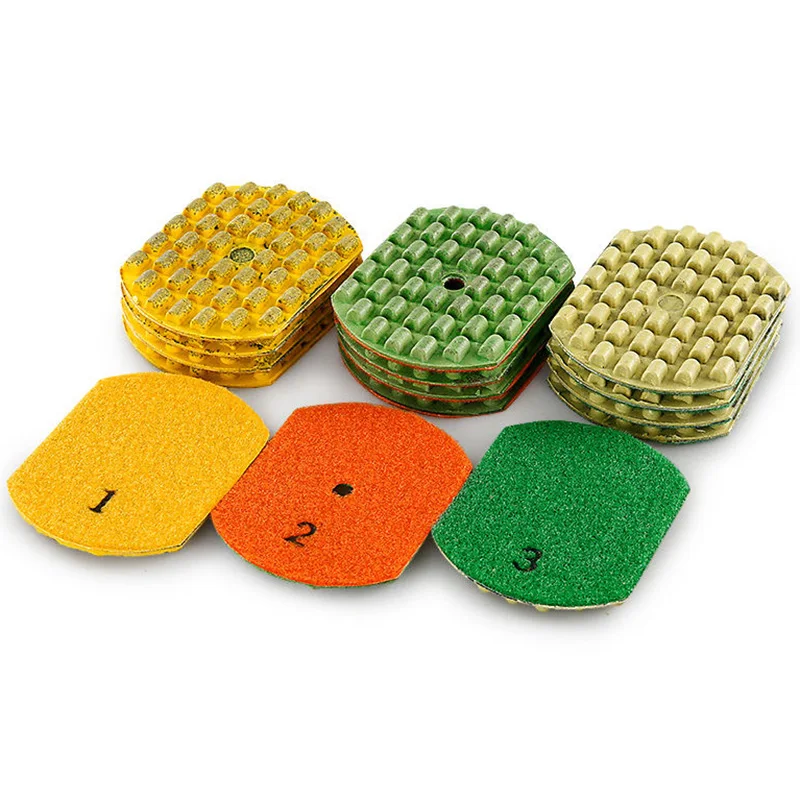 

1Set 6Pcs Bullet Head Three-Step Diamond Grinding Plate Thickened Marble Granite Terrazzo Floor Polishing Pad Abrasive Tools