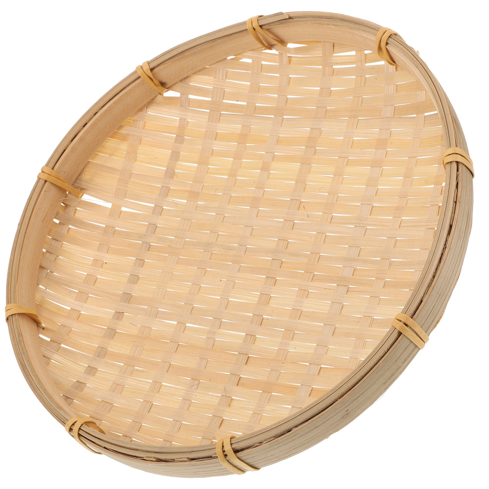 

Bamboo Woven Fruit Plate Mini Bread Container Handmade Tray Storage Baskets Decorative Home Kitchen Party Picnic