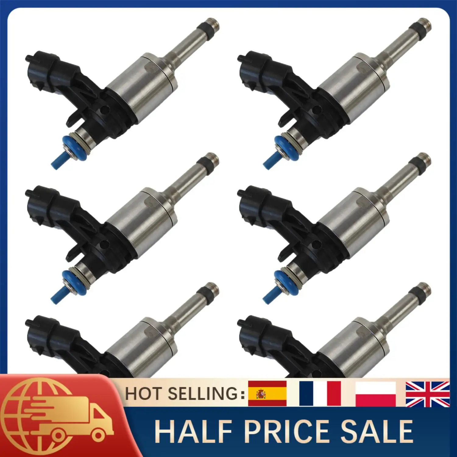 6PCS Fuel Injectors BA5Z-9F593-B For Ford Taurus Explorer Flex 3.5L Turbo 2011-2019 Lincoln MKS MKT Turbocharged Engine Injector