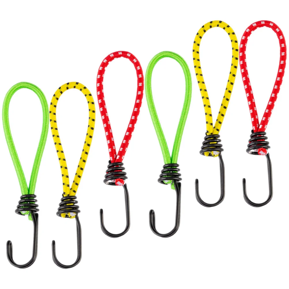 6 Pcs Elastic Drawstring Hook Wind Cord Camping Tent Fixing Tool Gear Buckle Rope Accessories Fixator Tightening Multi-function