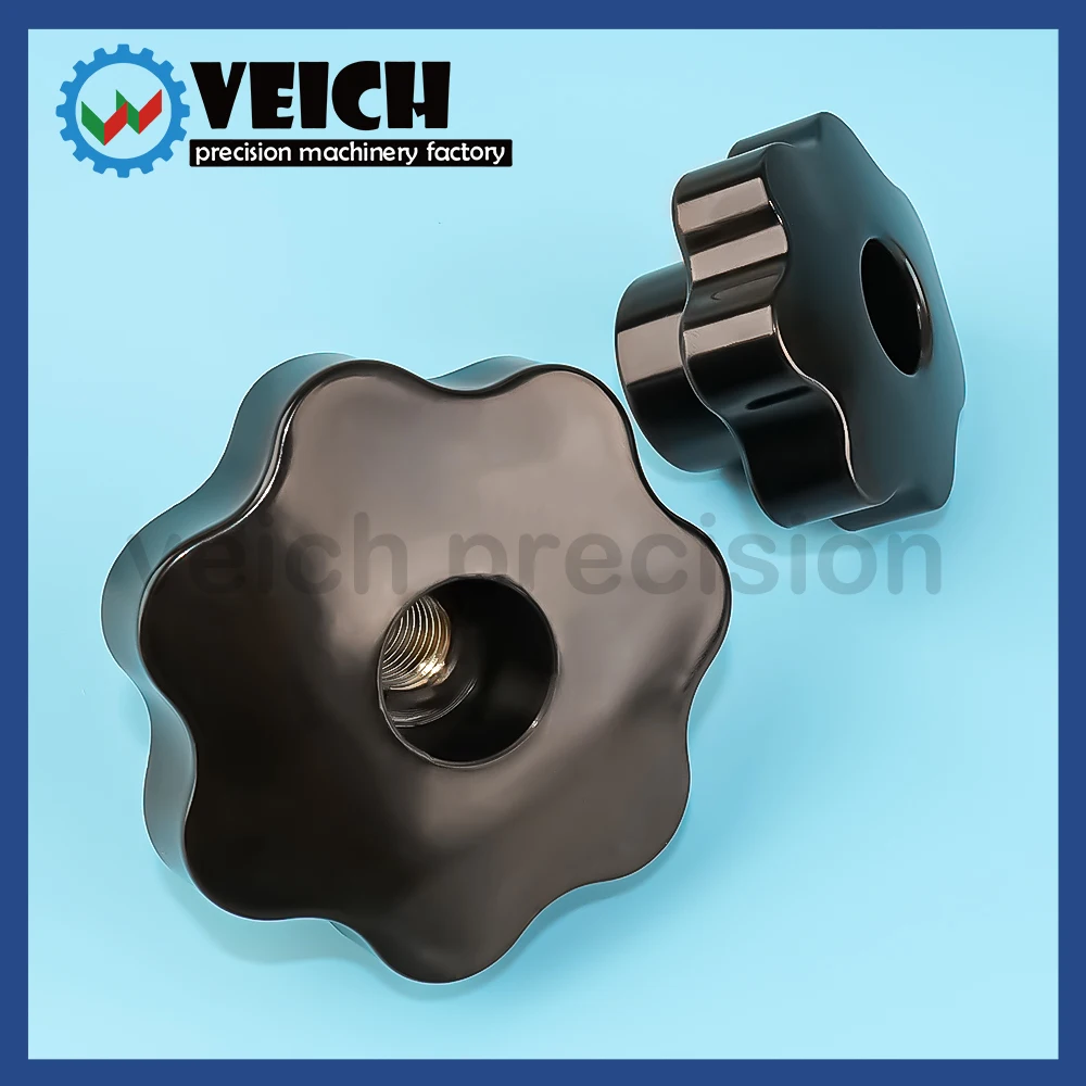 VEICH VCN921 High Temperature Resistant Hand-tightening Bakelit Flower Knob Through Hole Adjustable Machinery Tool Handles