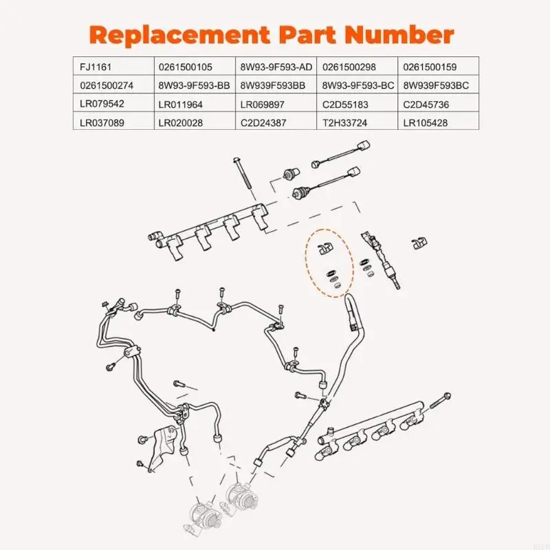 

Easy Install Injector Repair Seal with O-Rings LR037089 T2H33724 R6FB