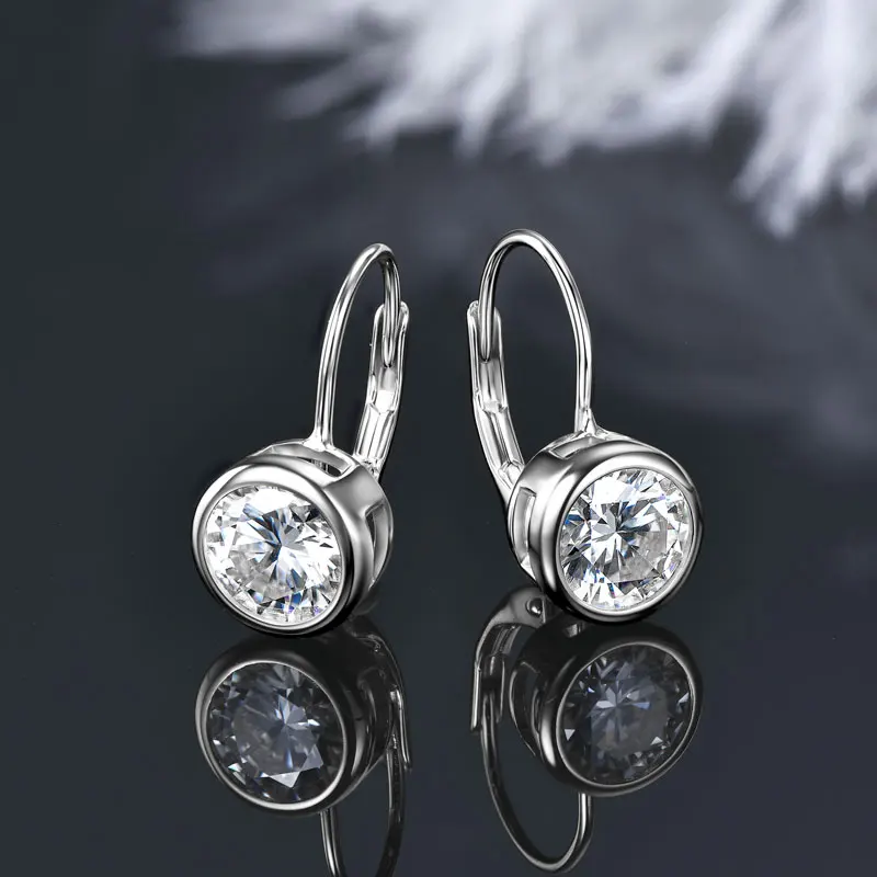 IOGOU 1CT 2CTD Moissanit Tropfen Creolen 925 Silber für Frauen 6,5mm 8mm Lünette Labor Diamant Hochzeit Party edlen Schmuck Geschenk – Detail 11