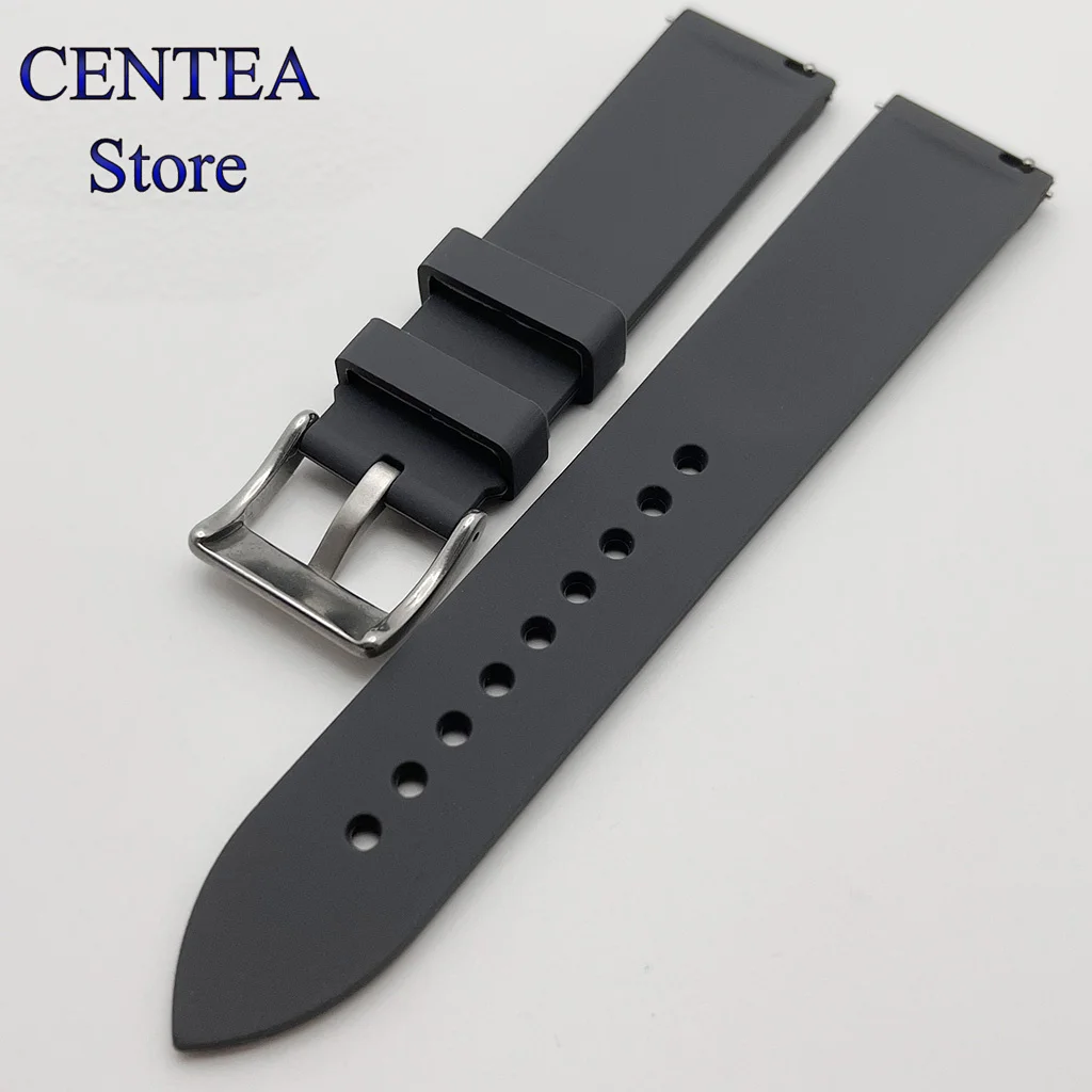 RICHUS 20 мм черный синий зеленый серый резиновый ремешок с пряжкой из нержавеющей стали