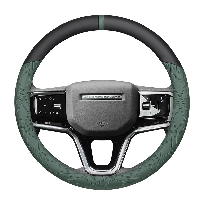 Steering Wheel Cover for Land Rover Range Rover Sports Evoque Universal O-type Car Accessories Genuine Leather Sweatproof 38cm