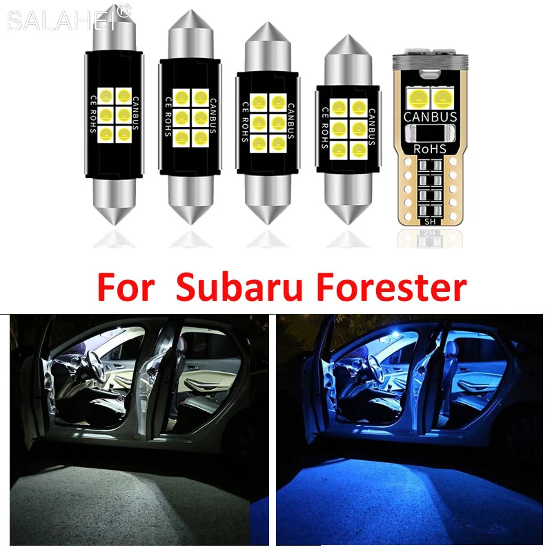 

10pcs LED Bulbs Canbus Interior Map Dome Trunk Light Kit Fit For 2009-2017 2018 2019 Subaru Forester Car Door License Plate Lamp