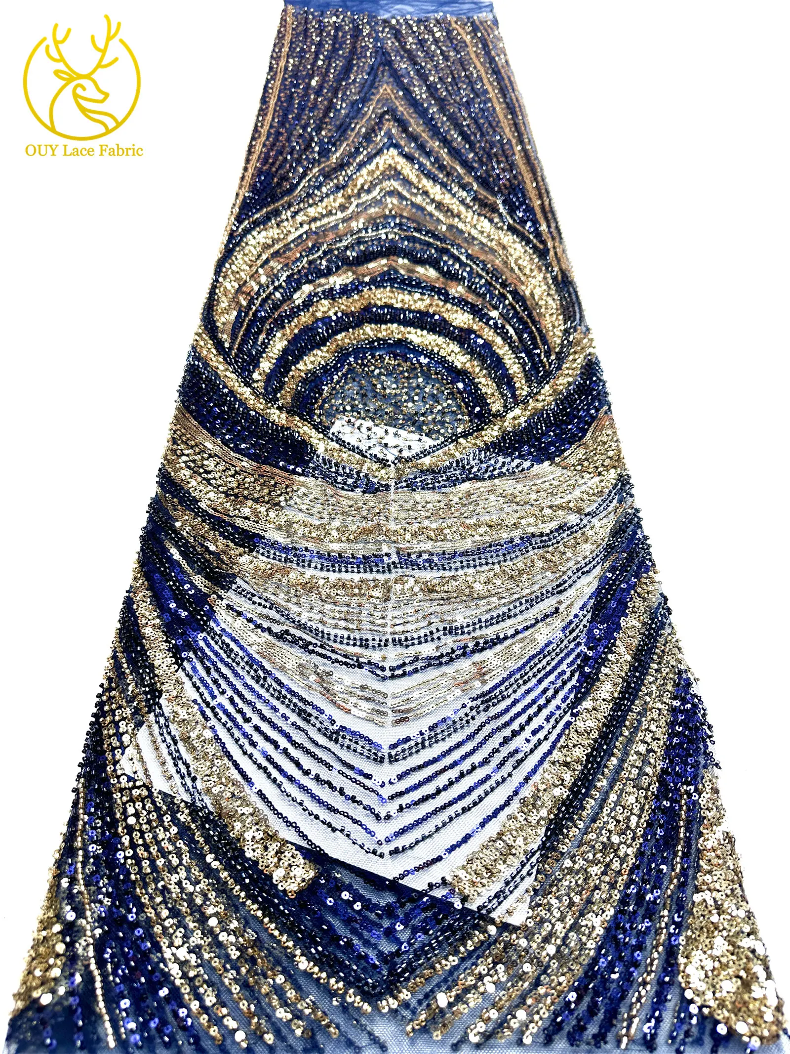 Neue, leuchtende Brautkleider: Afrikanischer Perlen-Spitzenstoff 2026 – Hochwertiger französischer Pailletten-Spitzenstoff für Hochzeitskleider zum Nähen – Detail 21