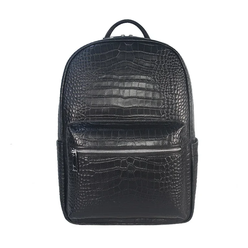 New Brand alligator Genuine Leather Men Backpacks Real Natural Leather Student Backpack Boy Luxury Business Laptop School Bag