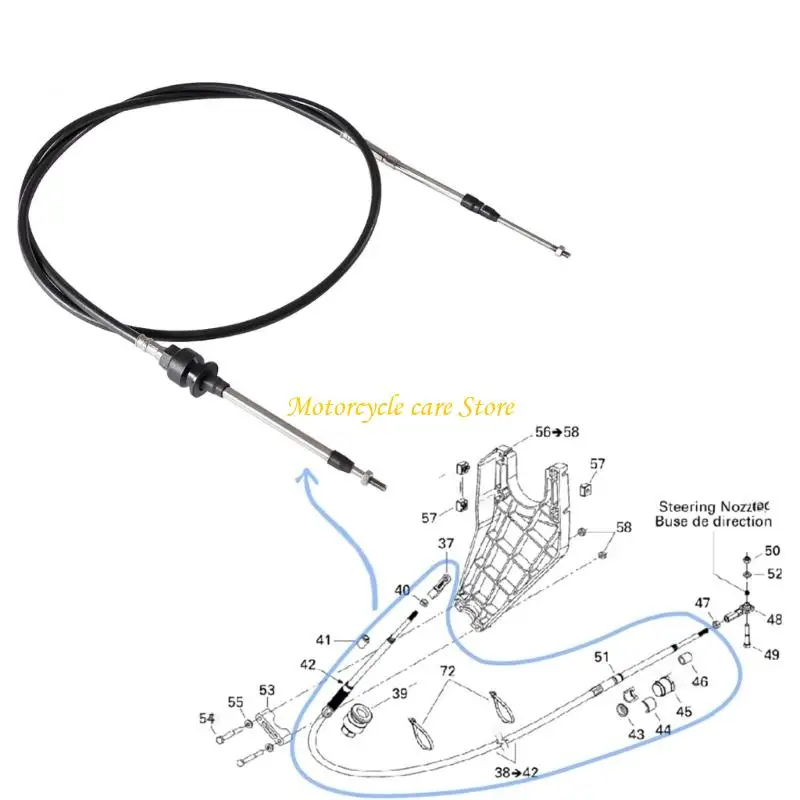 كابل التوجيه U75F لـ 155/RXT 215/RXT X 255 PWC Seadoo RXT Wake 2002-2014 استبدال 277001438 277001578 2770015555555