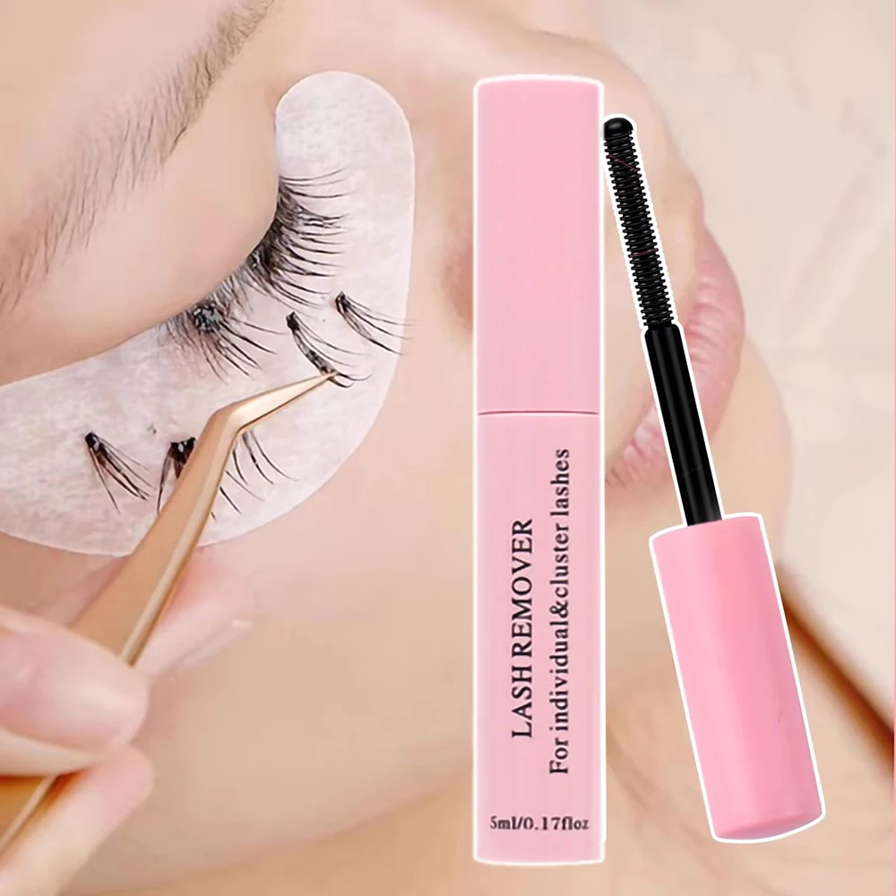 Removedor de pegamento para pestañas DIY, 5ml, fácil eliminación para extensiones de pestañas, removedor de pestañas en racimo suave, removedor de maquillaje, uso automático en el hogar