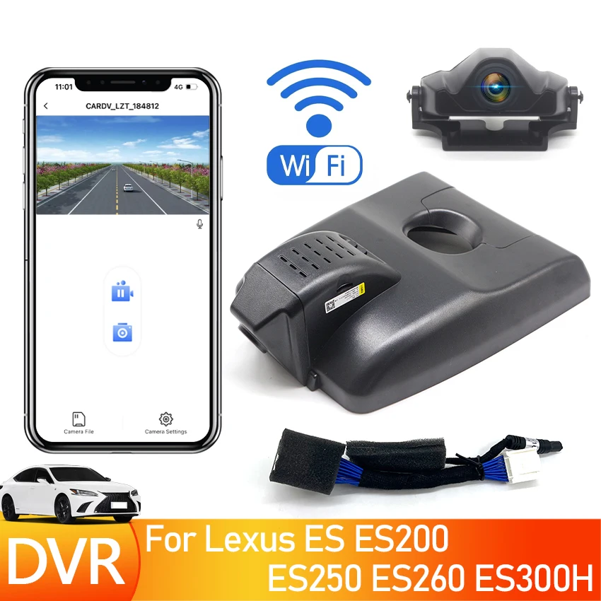 

Hidden Dash Cam For Lexus ES ES200 ES250 ES260 ES300H 2015 To 2023 Plug and play 4K Car DVR Wifi Video Recorder,Car Accessories