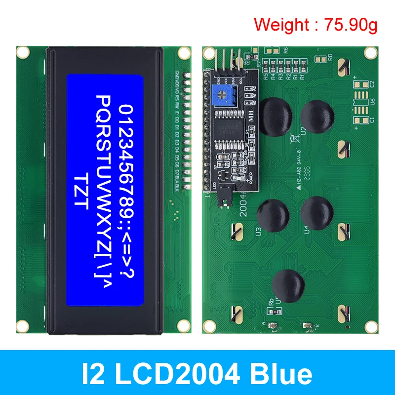 LCD2004+I2C 2004 20x4 2004A Blue/Green Screen HD44780 Character LCD /W IIC/I2C Serial Interface Adapter Module For Arduino