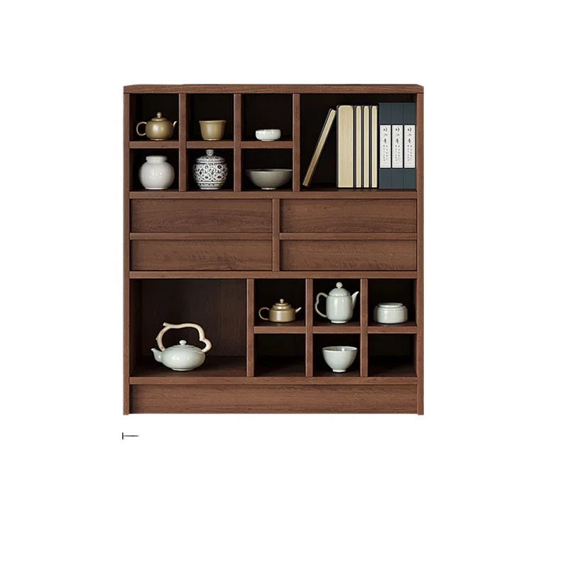 LMM solid wood medieval Duobao Pavilion living room display cabinet tea rack storage cabinet