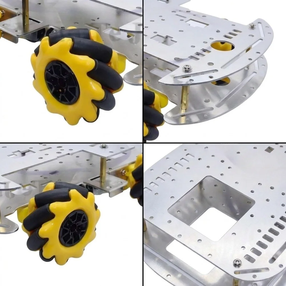 For Mecanum Wheel Aluminum Alloy Chassis For 4wd Robot Car Frame DIY Smart Obstacle Detection Vehicle For Platform Kit
