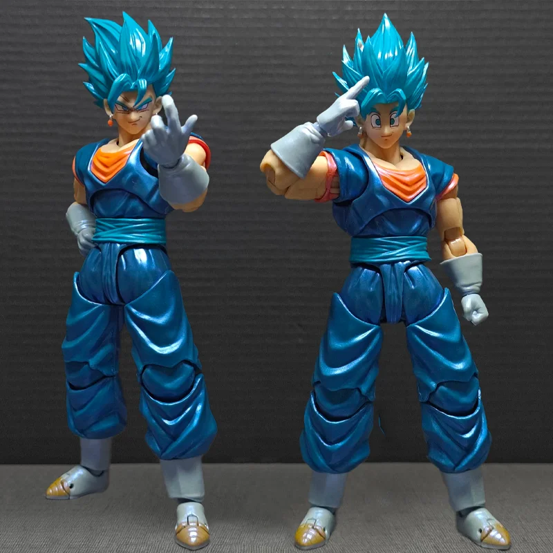 Figurine d'action Dragon Ball Super Super Saiyan God Blue Hair Vegito de 16 cm, jouet de collection, ornement de bureau, modèle de poupée, cadeau