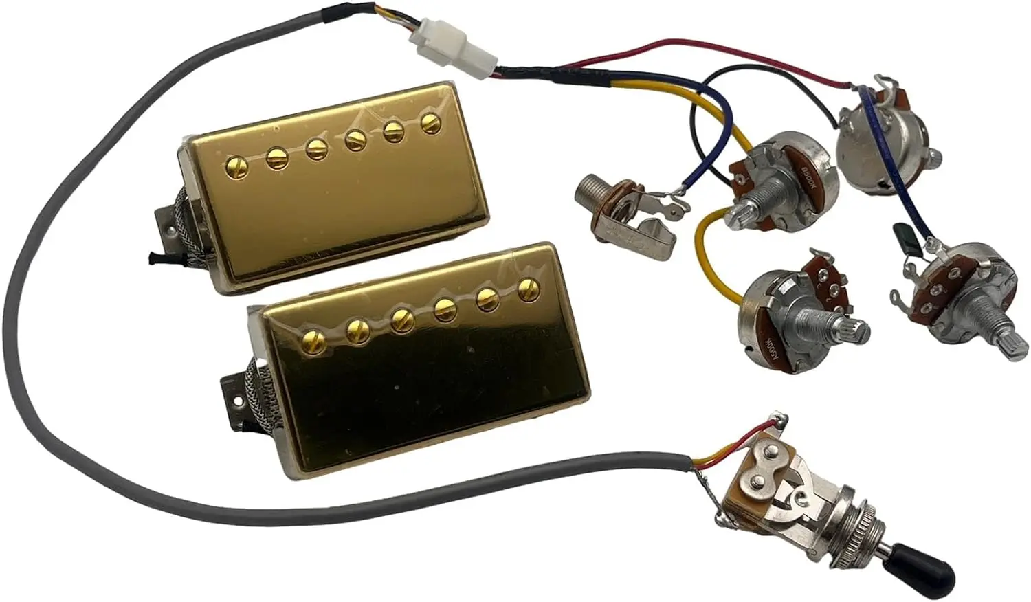 Electric Guitar Pickups Humbucker with Pro Wiring Harness for Gib Electric Guitar Pickups Accessoires (Gold 1 SET (1C))