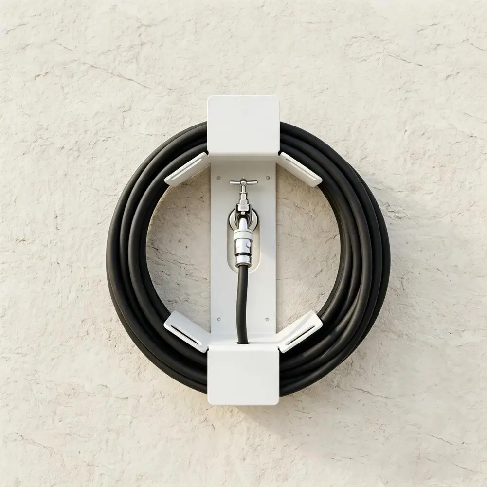 

Wall Mount Hose Hanger Metal Garden Hose Holder Wall Mount Water Hose Hanger Heavy Duty Hanging Hoses Storage Rack for Outside Y