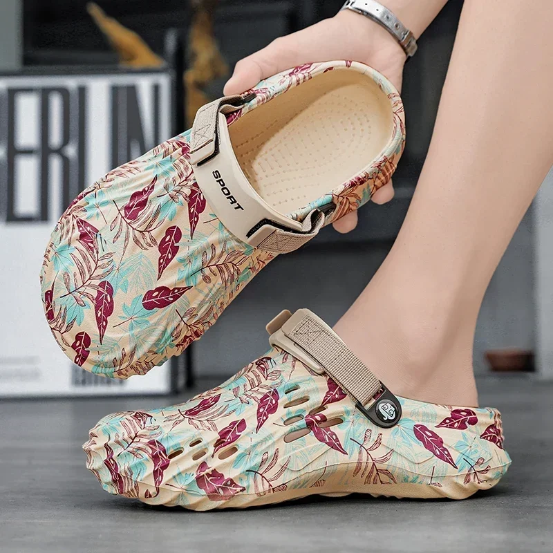 

Большие размеры 46, 47, мужская обувь, летние сабо, тапочки из ЭВА, сандалии на плоской подошве, мужская и женская садовая обувь, мужские кроссовки, модные сабо с граффити