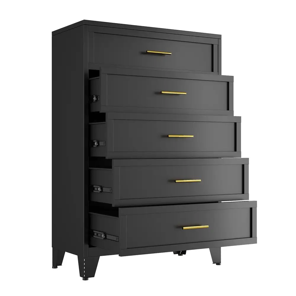 

Dresser, Black Tall Dresser for Bedroom, 53.54 H Dressers amp Chests of Drawers, 5 Drawer Dressers for Living Room, Entryway, H