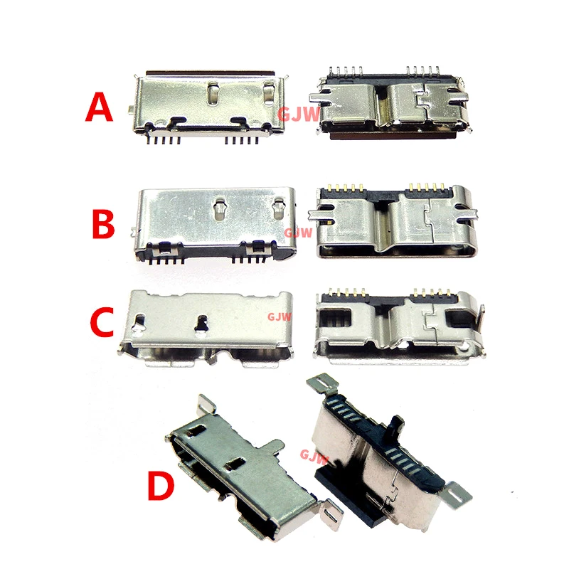 

5PCS Micro USB 3.0 B Type DIP Female Socket DIP2 10pin USB Connector for Samsung Mobile Hard Disk Drives Data Interface