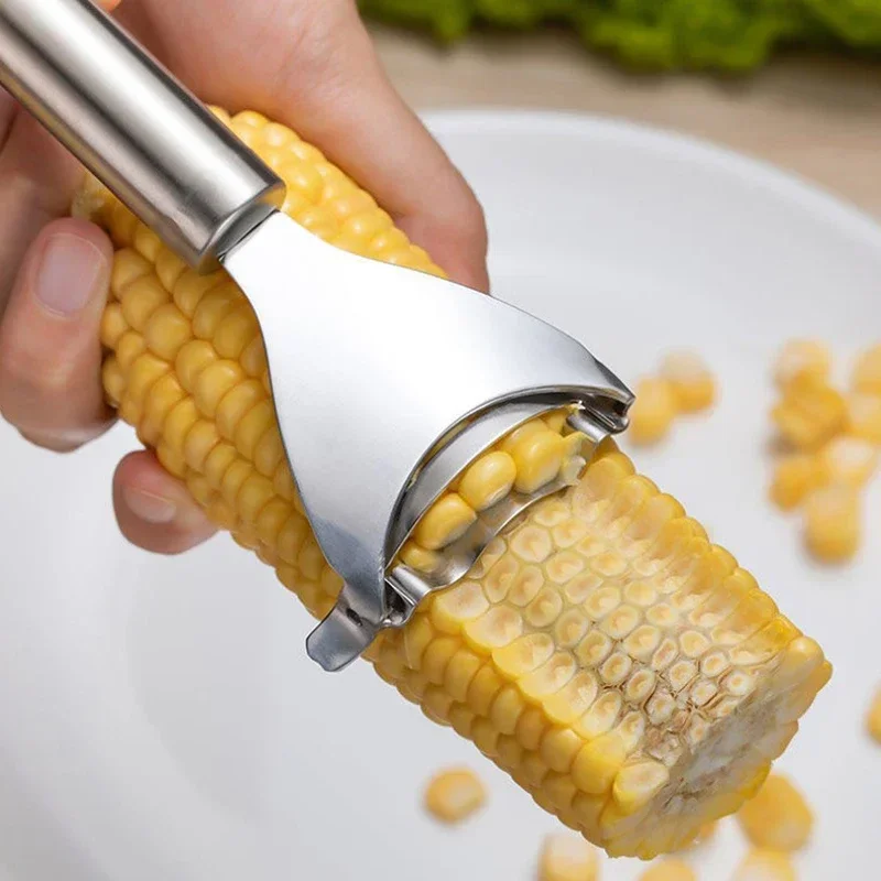 Stainless Steel Corn Planer Ergonomic Handle Corn Peeler Peel, Separate & Enjoy Fresh Corn with Minimal Effort Kitchen Gadgets