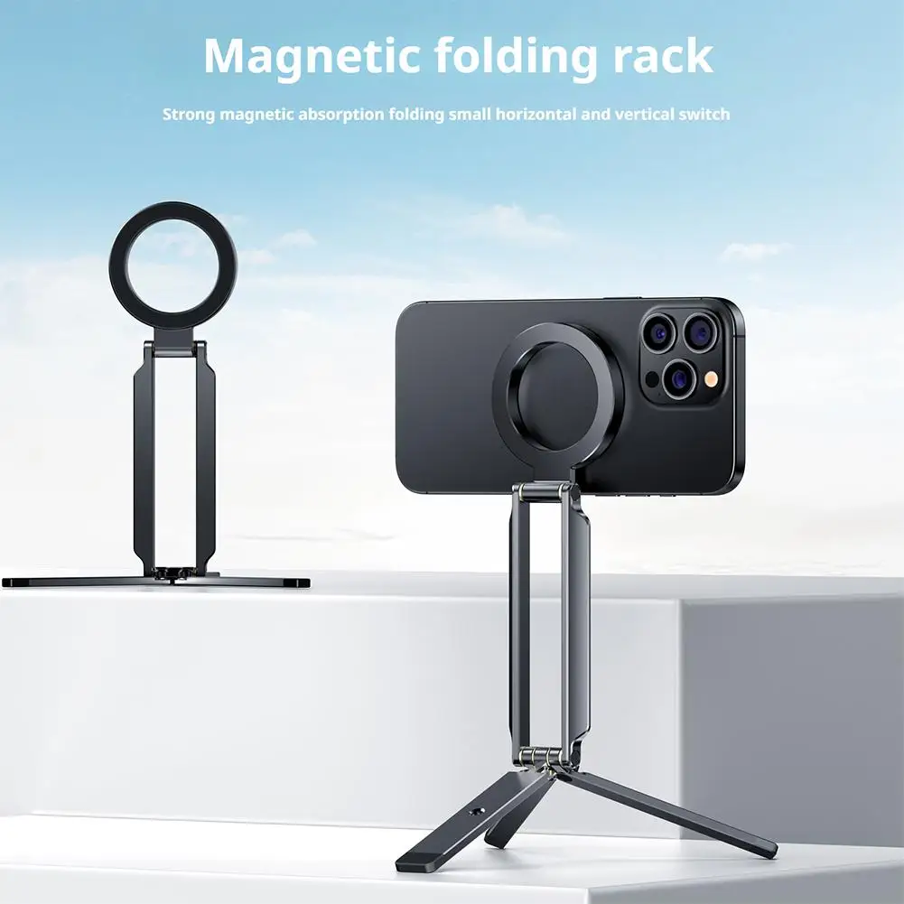 

Magnetic Phone Holder Tripod Mount for iPhone 1/4" Screw Multi-function Outdoor Photography Holder For iPhone D9Y5