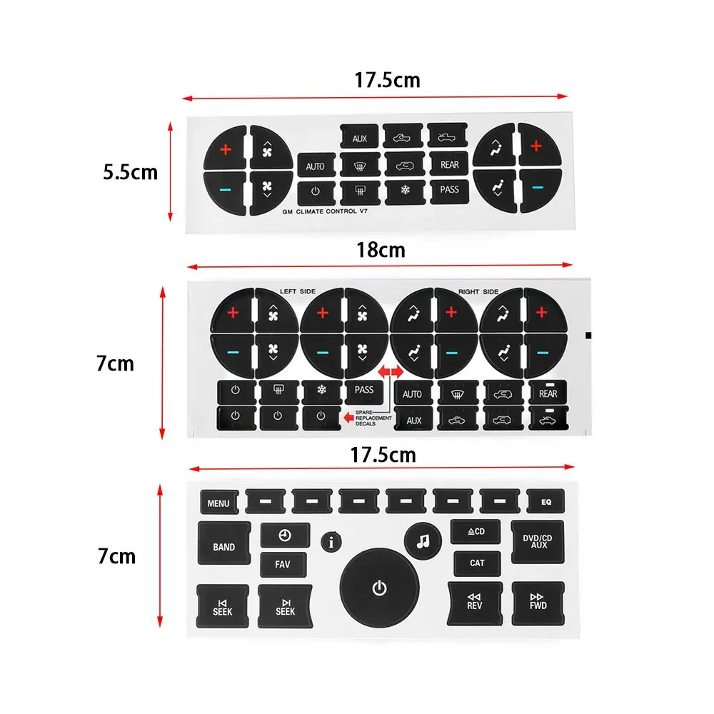 Installation Button Parts Car Interior Stickers Control Button Decal Climate Control Replacement Button Repair Decoration