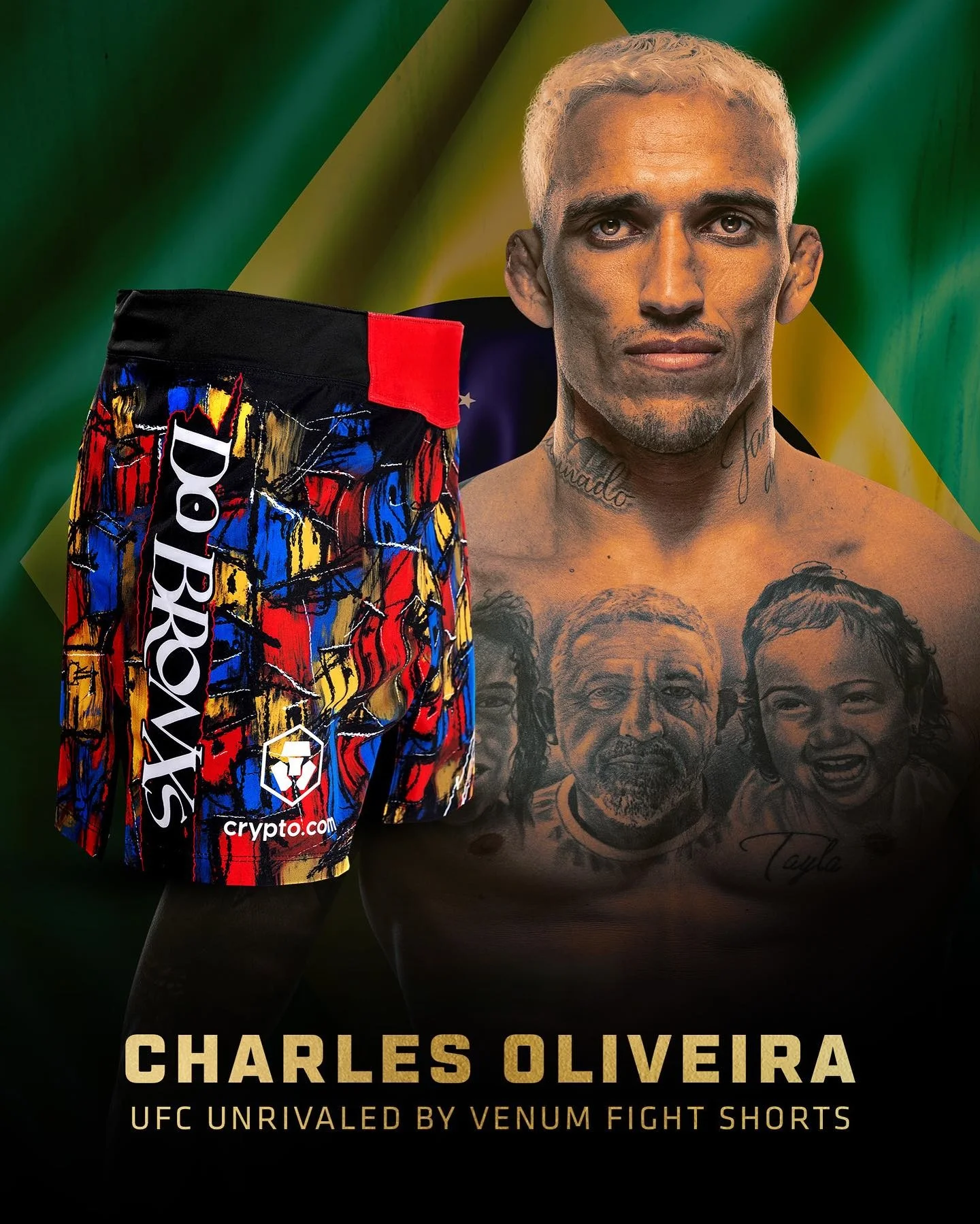 Top Boxer Charles Oliveira Fighting Shorts Men Women Loose Breathable Quick Drying Muay Thai Jujitsu Wrestling Shorts