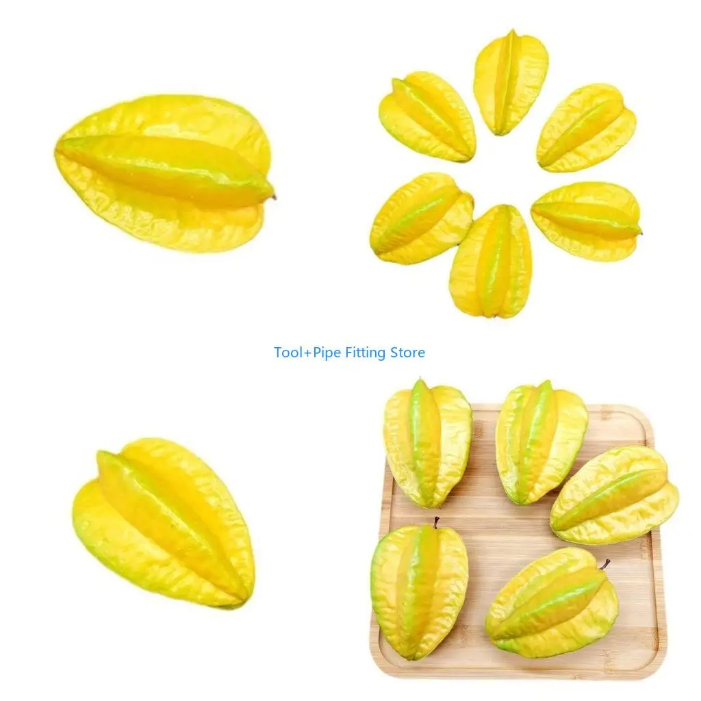 F92B Decorative Fruit Carambola Fake Fruit Model Artificial Starfruit Decorations