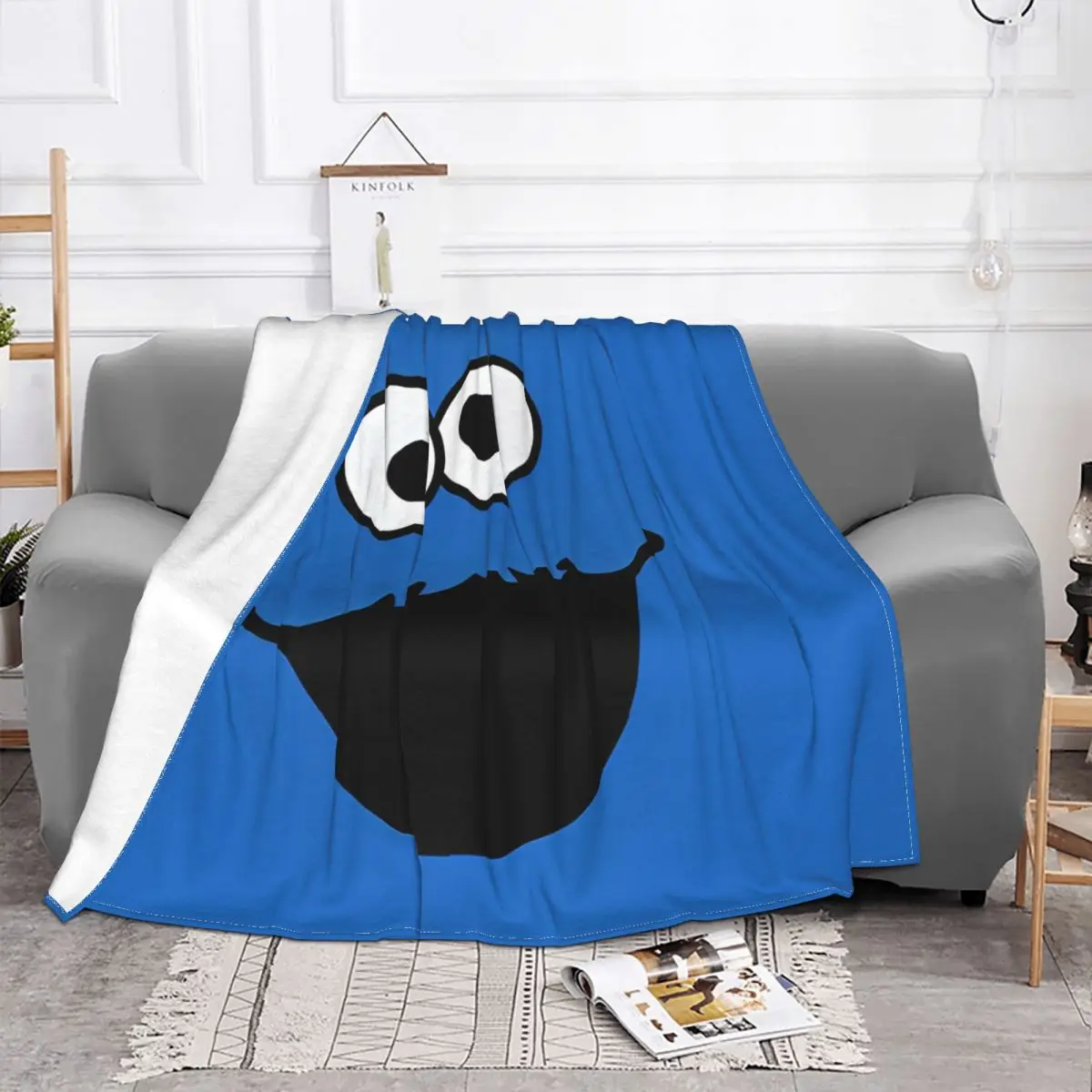 Cookie Monster S-Sesame Street Fleece Throw Blankets Cartoon Comedy Blanket for Home Bedroom Super Soft Bedroom Quilt