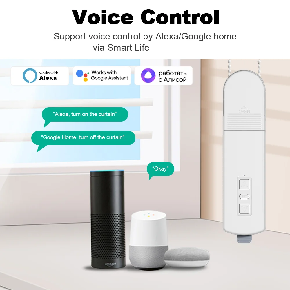 محرك ستائر ذكي Zigbee قابل للشحن – مع خيار لوح شمسي – صورة 3