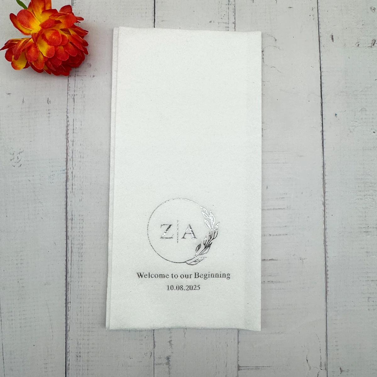 

Romantic First Name - Personalized Wedding Napkins, Rehearsal Dinner, Engagement Party, Custom Bar Napkins, Wedding Napkins